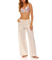 Agua Bendita Caroline Elastic Waist Wide Leg Pull-On Pants