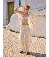 Agua Bendita Caroline Elastic Waist Wide Leg Pull-On Pants