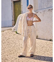 Agua Bendita Caroline Elastic Waist Wide Leg Pull-On Pants