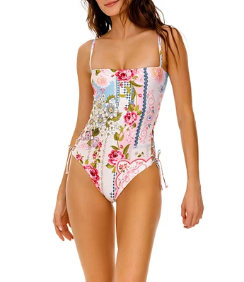 Agua Bendita Mariel Meraki Reversible Lace-Up One Piece Swimsuit