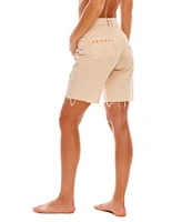 Agua Bendita Rainy Nopal Embroidered Floral Frayed Hem Shorts