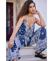 Agua Bendita Coordinating Winter Printed Elastic Waist Wide Leg Pants