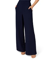 Aidan Mattox Crepe Beaded Strapless Neck Sleeveless Wide Leg Jumpsuit