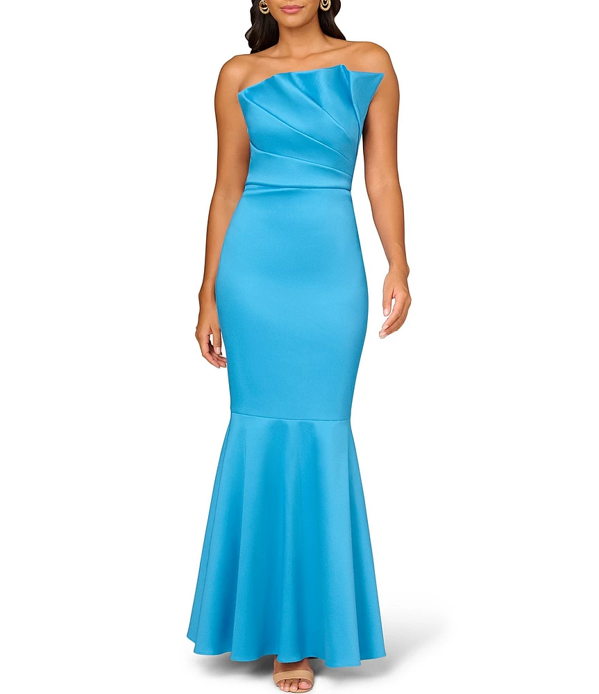 Aidan Mattox Stretch Mikado Strapless Sleeveless Mermaid Gown