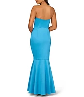 Aidan Mattox Stretch Mikado Strapless Sleeveless Mermaid Gown