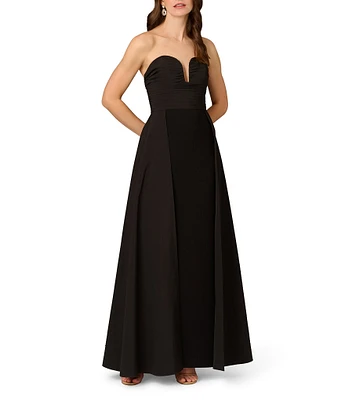 Aidan Mattox Sweetheart Strapless Mixed Media Walk Thru Gown