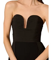 Aidan Mattox Sweetheart Strapless Mixed Media Walk Thru Gown