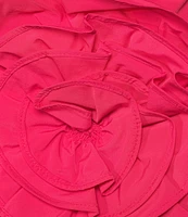 Aidan Mattox Taffeta V-Neck Sleeveless Rosette Front Ruffle High-Low A-Line Midi Dress