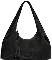 Aimee Kestenberg Aura Suede A-Line Black Hardware Shoulder Bag