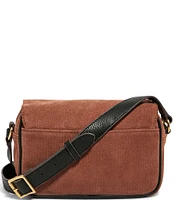 Aimee Kestenberg Stockbridge Corduroy Leather Gold Metal Crossbody Bag