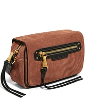 Aimee Kestenberg Stockbridge Corduroy Leather Gold Metal Crossbody Bag