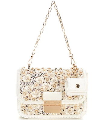 ALDO Kaileigh Floral Pearl Embellished Chain Crossbody Bag