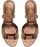 ALDO Aitana Mirror Metallic Patent Dress Sandals