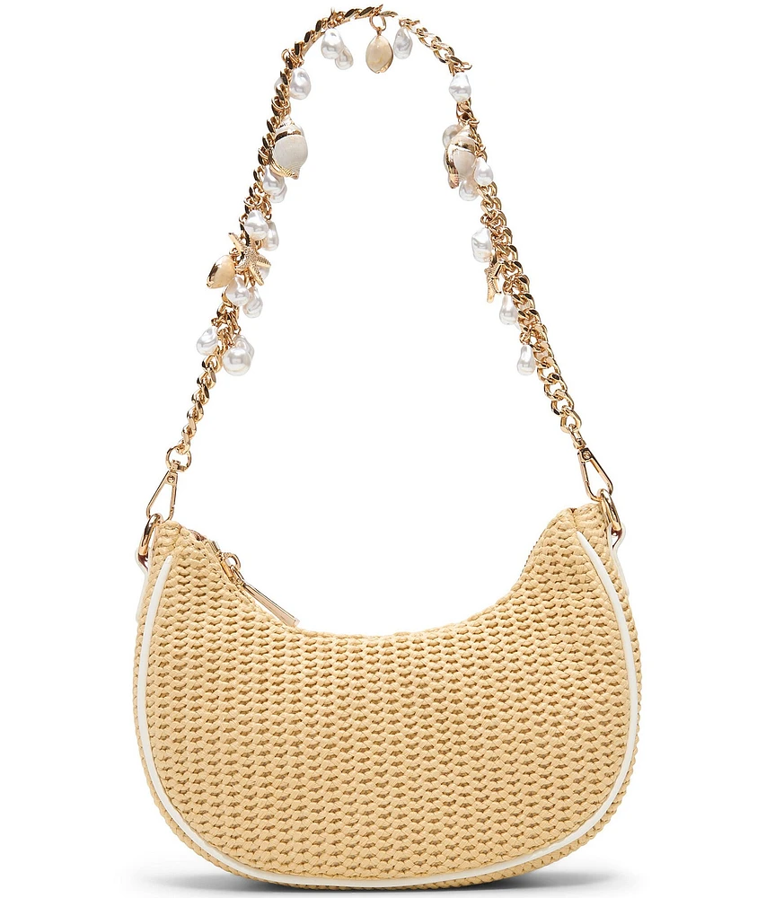 ALDO Beachglow Charm Straw Shoulder Bag