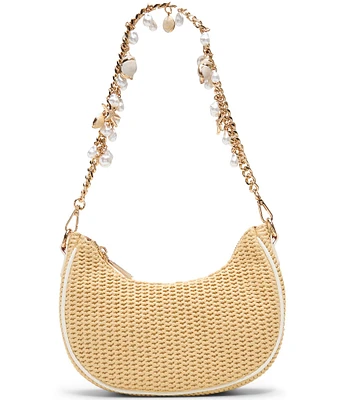ALDO Beachglow Charm Straw Shoulder Bag