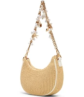 ALDO Beachglow Charm Straw Shoulder Bag