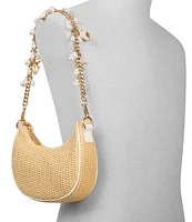 ALDO Beachglow Charm Straw Shoulder Bag