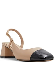 ALDO Bialle Leather Patent Cap Toe Slingback Pumps