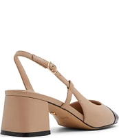 ALDO Bialle Leather Patent Cap Toe Slingback Pumps