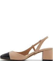 ALDO Bialle Leather Patent Cap Toe Slingback Pumps