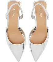 ALDO Brizza Mirror Metallic Patent Slingback Pumps