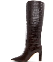 ALDO Cadigoder Crocodile Embossed Leather Tall Boots