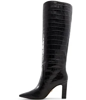 ALDO Cadigoder Crocodile Embossed Leather Tall Boots