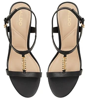 ALDO Clelia Leather Chain T-Strap Dress Sandals