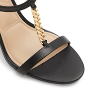 ALDO Clelia Leather Chain T-Strap Dress Sandals