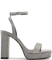 ALDO Diedra Rhinestone Band Ankle Strap Platform Block Heel Dress Sandals