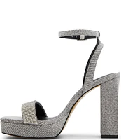 ALDO Diedra Rhinestone Band Ankle Strap Platform Block Heel Dress Sandals