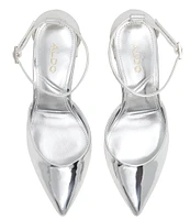 ALDO Jan Patent Mirror Metallic Ankle Strap Pumps