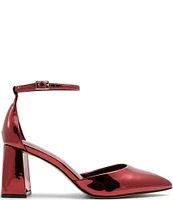 ALDO Jan Patent Mirror Metallic Ankle Strap Pumps