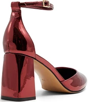 ALDO Jan Patent Mirror Metallic Ankle Strap Pumps