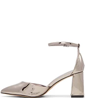 ALDO Jan Patent Mirror Metallic Ankle Strap Pumps