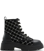 ALDO Marthia Windowpane Pearl Laced Combat Booties