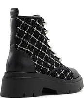 ALDO Marthia Windowpane Pearl Laced Combat Booties