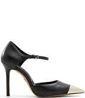 ALDO Mysha Leather Metallic Cap Toe Mary Jane Pumps