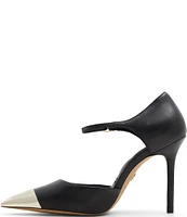 ALDO Mysha Leather Metallic Cap Toe Mary Jane Pumps