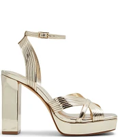 ALDO Nadie Mirror Metallic Ankle Strap Platform Dress Sandals