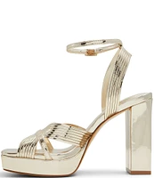 ALDO Nadie Mirror Metallic Ankle Strap Platform Dress Sandals