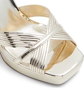 ALDO Nadie Mirror Metallic Ankle Strap Platform Dress Sandals