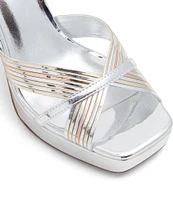 ALDO Nadie Mirror Metallic Ankle Strap Platform Dress Sandals