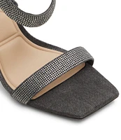 ALDO Rosy Denim Rhinestone Ankle Strap Dress Sandals