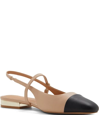 ALDO Sadey Leather Slingback Mary Jane Cap Toe Flats