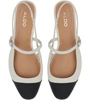 ALDO Sadey Leather Slingback Mary Jane Cap Toe Flats