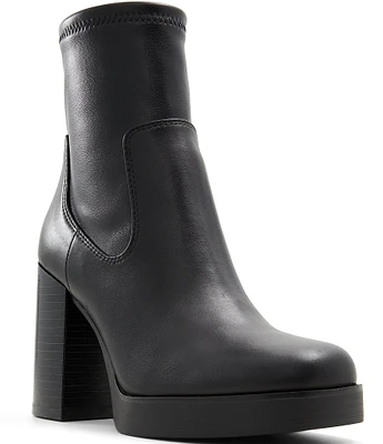 ALDO Seraphica Leather Stretch Shaft Block Heel Booties