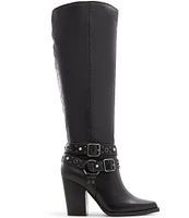 ALDO Thelidan Leather Studded Harness Tall Boots