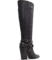 ALDO Thelidan Leather Studded Harness Tall Boots