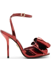 ALDO Tinsletta Mirror Metallic Bow Dress Sandals